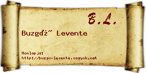 Buzgó Levente névjegykártya